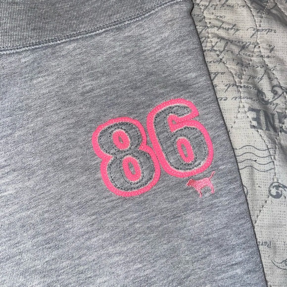 PINK Victoria's Secret Gray Capris with Pink Logo - Picture 3 of 8